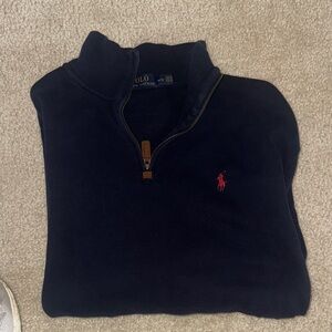 Polo by Ralph Lauren Men's Dark Blue Zip-Up Sweater